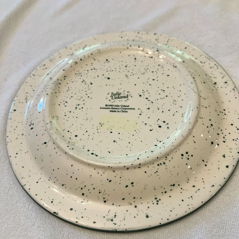 Vintage Julie Ueland 1999 Enesco Ceramic Tea Pot and Saucer